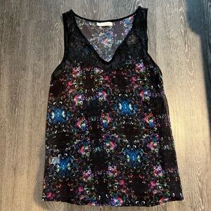 Hinge | Flowy Kaleidoscope Tank Top | Black Multicolor | Small